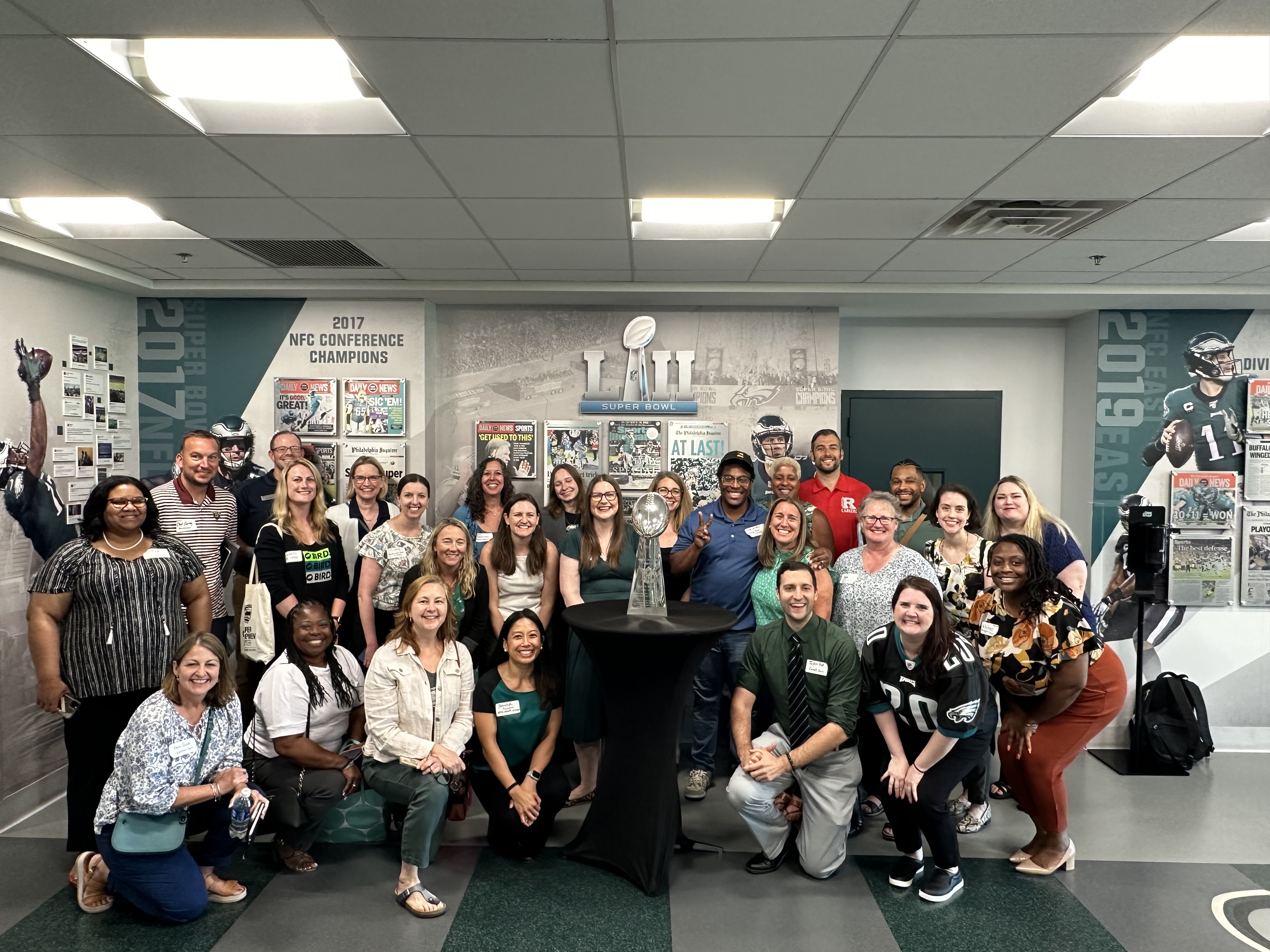 EACE members on a Professional Exchange site visit with the Philadelphia Eagles 